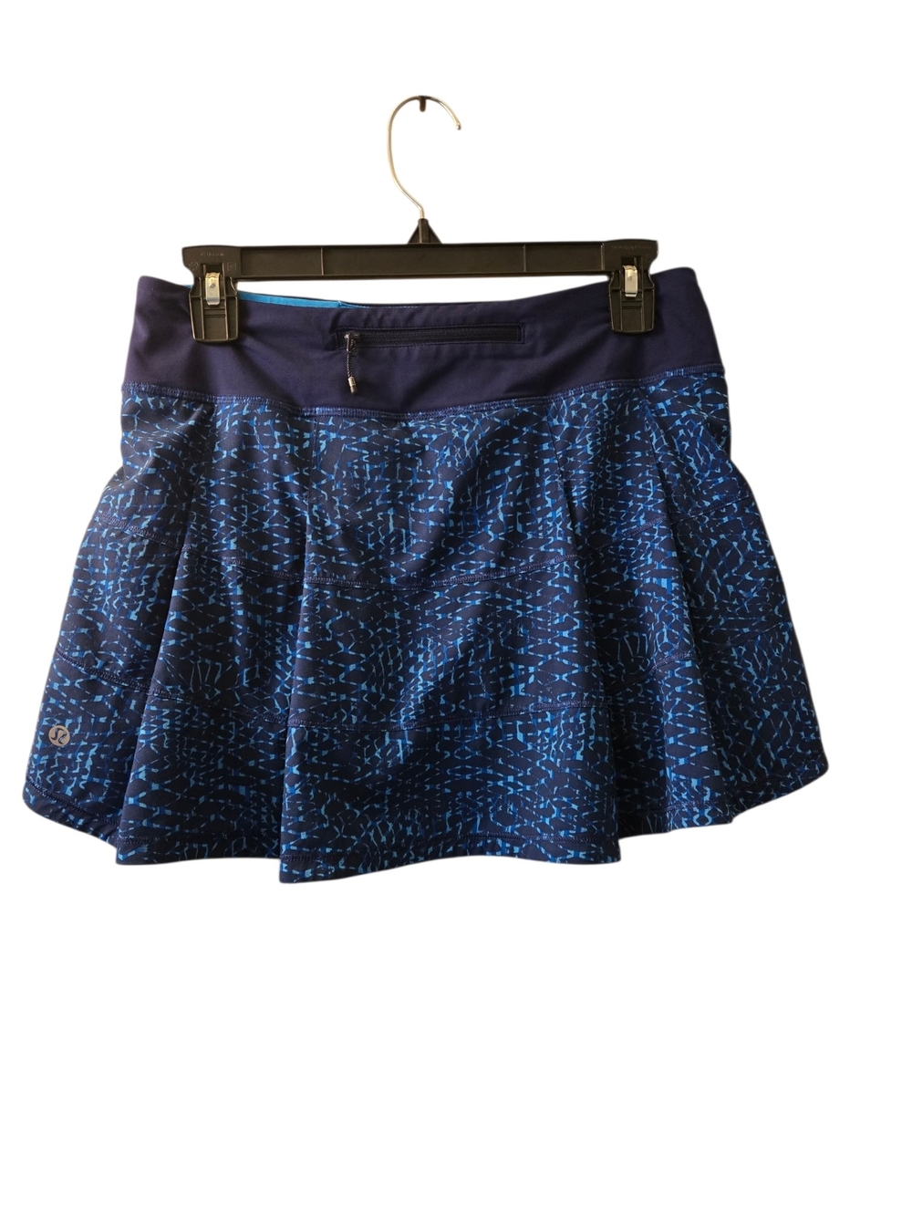 lululemon Blue Patterned Athletic Skirt With Shorts